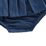 Licupiee Baby Girls Denim Skorts Solid Color Pleated Shorts Summer Fall Clothes Layered Ruffle Skirts Bottoms (Navy, 6-12 Months)