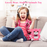 Monealpis Music Bear Toy with Recording Function - Plush Stuffed Animal Bear Toy with 10 Soothing Songs, Bear Toys Gift for 2+ Kids, Toddlers, Girls, Birthday, Christmas