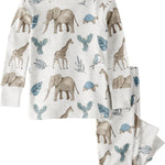 little planet by carter's Baby 2-Piece Pajamas Made with Organic Cotton, Safari Print Tan, 12M
