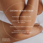 Advanced Clinicals Coconut Body Lotion Moisturizing Cream & Face Lotion For Women & Men | Coconut Lotion | Natural Coconut Oil Cream Skin Care Moisturizer Body Butter Balm For Dry Skin, 16Oz, 2-Pack