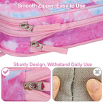 BrainyBees Pencil Case for Girls - Expandable Big Capacity Pencil Cases for Kids Special Pencil Pouch for Girls Large Storage Kids Pencil Bag for School (Pink Blue Tie Die)