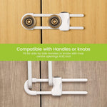 Jetec 10 Pieces Cabinet Locks for Babies, U-Shaped Proofing Drawers Safety Child Locks Adjustable, Easy to Use Childproof Latch for Knob Handle on Kitchen Door Storage Cupboard Closet (White)