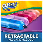 Crayola Clicks Retractable Markers Bold (10ct), Teacher Classroom School Supplies, Spring Crafts, No Dry Washable Markers for Kids