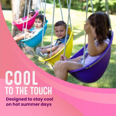 Swurfer Coconut Baby Swing - Comfy Outdoor Swing with Adjustable 3-Point Harness, Secure Locking, Blister-Free Rope - For Ages 9 Months+