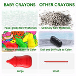 YSNYSN 8 Colors Baby Crayons for Toddlers 1-3, Non-Toxic Washable Jumbo Silky Crayons for Kids Ages 4-8, Easy Grip,Engaging and Educational Art Supplies and Gift for Babies