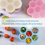 WAJIAYON Baby Food Storage Container, Silicone Baby Food Freezer Tray with Lid,Silicone Baby Fruit Food Feeder Teether Tray, Baby Food Storage Container Ice Cube Tray Maker for Homemade Baby Food-Blue