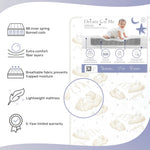 Dream On Me Twilight 5” 2-in-1 Breathable Spring Coil Crib & Toddler Mattress – Firm Infant Side & Plush Toddler Side, Reversible Design, Waterproof Vinyl Cover, GREENGUARD Gold & JPMA Certified