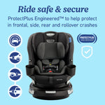 Graco EasyTurn 360 2-in-1 Convertible Car Seat, 360 Degree Rotating Infant to Toddler Rotating Car Seat, 2 Modes Forward and Rear Facing, Slim Design, Cyran