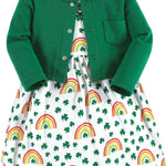 Hudson Baby Baby Girls' Cotton Dress and Cardigan Set