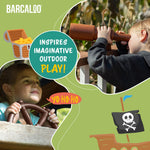 Barcaloo Playground Accessories for Kids Outdoor Playset with Pirate Ship Playhouse Wheel, Telescope & Flag Play Set, Attachments for Backyard Treehouse, Jungle Gym and Swing Set