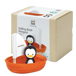 PlanToys® Wooden Penguin Sailing Boat Bath Toy for Toddlers | Montessori Floating Toy for Kids | Eco-Friendly Baby Water Toy for Bathtub, Pool & Water Table