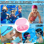 Soulchen 2 Pcs Swimming Nose Plugs Silicone Waterproof Painless Swim Nose Clip with Storage Box for Adults Kids Men Women Beginners(Kids,Pink)