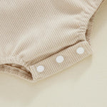 My First Easter Baby Girl Boy Outfit Newborn Letter Cross Romper Corduroy Sleeveless Overall Bodysuit 0-18 Months