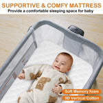 kingobabys 3 in 1 Baby Bassinet,Bedside/Rocking Bassinet for Baby,Bedside Crib with Lockable Wheels,Waterproof Mattress,Adjustable 6 Heights,Portable Bassinets Bedside Sleeper for Newborn Infant