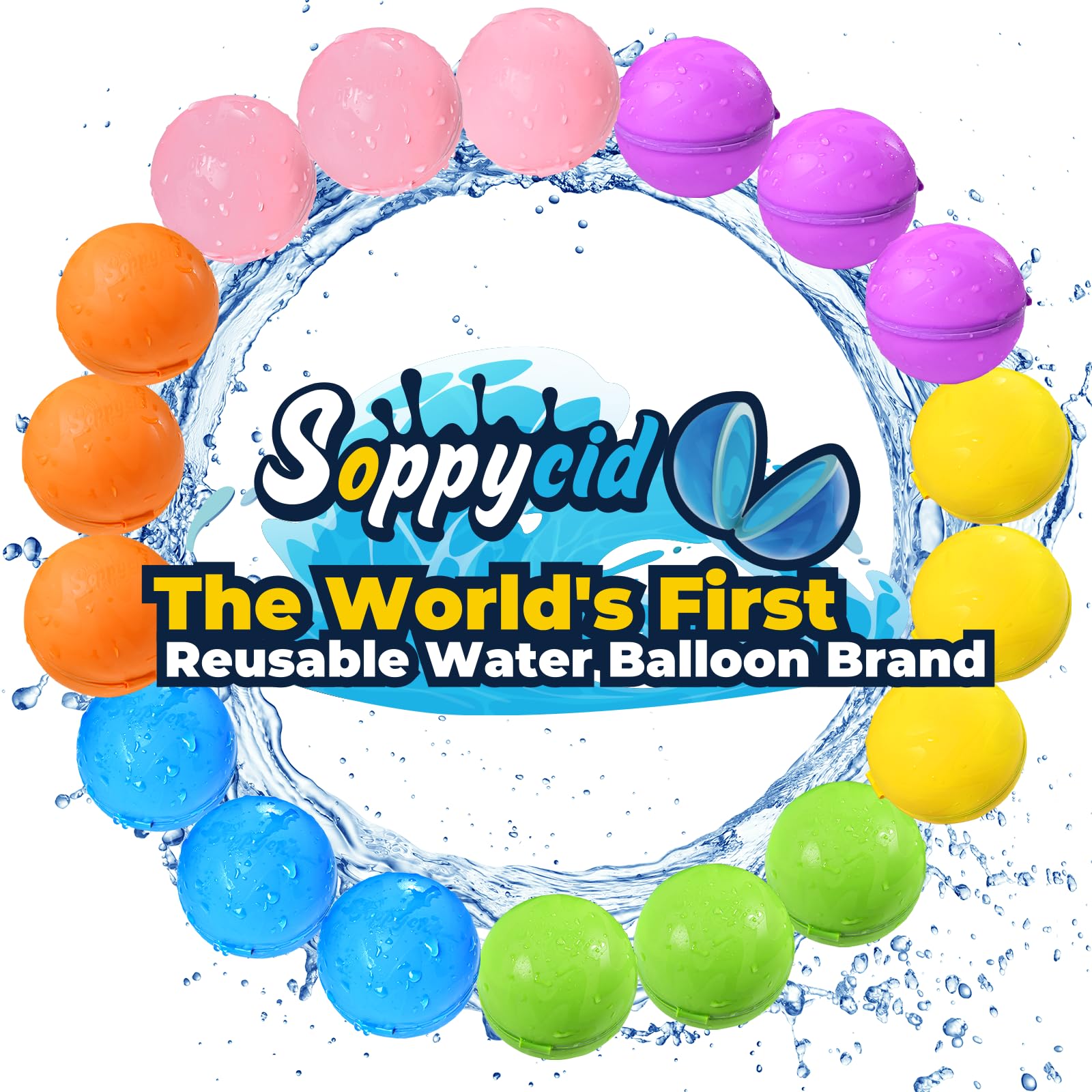 SOPPYCID 10PCS Reusable Water Balloons Quick Fill for Kids, Refillable Magnetic Water Balloons for Pool & Beach, Water Ball Toys for Summer Outdoor Games, Outside Activities