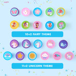 JOYIN 100PCS FairyTale's Stamps for Kids Self-Ink for Party Favor, Teacher Stamps, Kids Treasure Box, Prize for Classroom, Birthday School Stuffers (50 Designs, Mermaid, Princess, Unicorn Stampers)