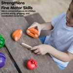 PlanToys 5 Wooden, Colorful Vegetable (Veggie) Food Playset (3431) | Sustainably Made from Rubberwood and Non-Toxic Paints and Dyes.