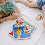 Melissa & Doug Pets Jumbo Peg Wooden Puzzle; Animal Puzzles, Peg Puzzles for Toddlers Ages 1+