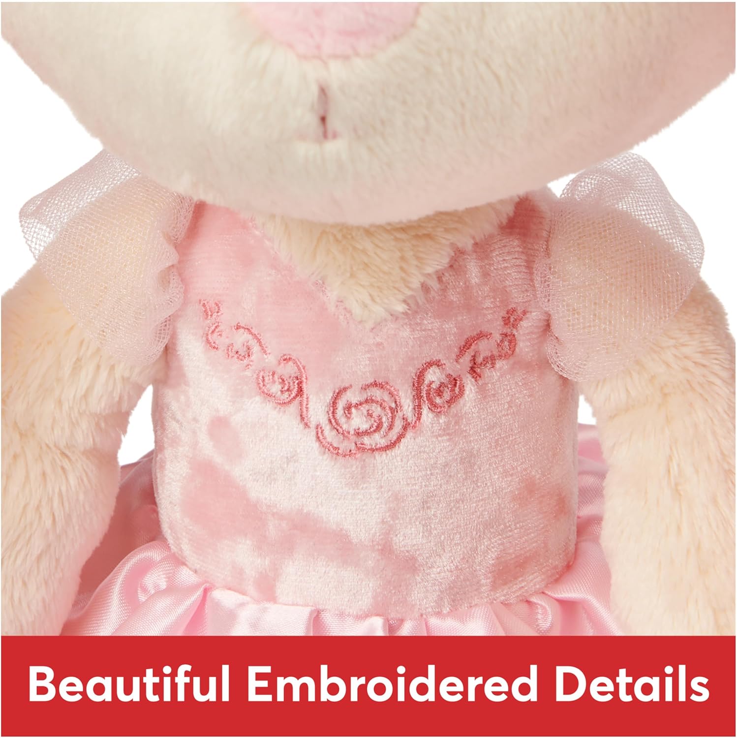 GUND Take-Along Friends Plush, Curtsy Ballerina Bunny, Bunny Stuffed Animal for Ages 1 and Up, Pink, 15"