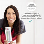 ezpz Tiny Spoon (2 Pack in Sage) - 6 Months+ - 100% Silicone Spoon for Baby Led Weaning + Purees - Designed by a Pediatric Feeding Specialist - Shower Essentials & Gifts