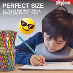 Playbees Emoticon No 2 Pencils for Kids - 72 Pack Bulk Kids Pencils #2 with Erasers - Assorted Smiley Birthday Party Favors, Classroom Prizes, Goody Bag Stuffers, Teacher's Educational Supplies