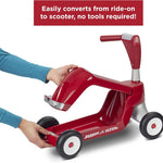 Toddler Scooter or Ride On Baby Toys, Radio Flyer Scoot 2 Scooter, for Ages 1-4, Red Ride On Toys