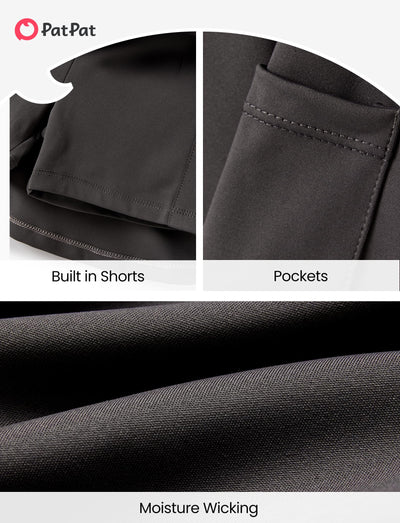 PATPAT Girls Skirt Sets Size 9-10 Years, Dark Grey Crop Tank Tops and Elastic Waisted Skorts 2 Piece Outfits, Girls Workout Outfits, Activewear Athletic Sets Summer Clothes