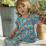 Baby Girl Clothes 12 18 Months Blue Baby Dresses Girl Summer Short Sleeve Sundress Cute Infant Floral Beach Dressess Boho 1 Year Old Girl Outfit