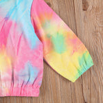Emmababy Tie Dye Sweatshirt Jacket Baby Girl Hoodie Zipper Long Sleeve Rainbow Print Coat Toddler Hooded Zip Up Outerwear (Colorful, 9-12 Months)