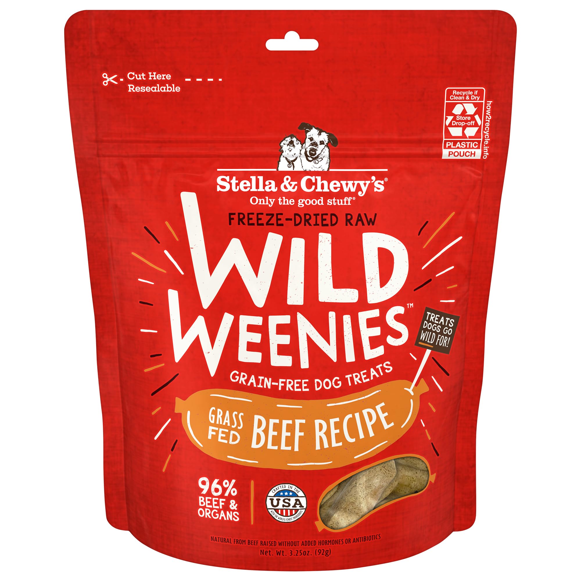 Stella & Chewy's Freeze-Dried Raw Wild Weenies Dog Treats – All-Natural, Protein Rich, Grain Free Dog & Puppy Treat – Great for Training & Rewarding – Cage-Free Chicken Recipe – 3.25 oz Bag