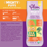 Plum Organics Mighty Puffs Organic Baby Food - Carrot and Broccoli - 1.85 oz Canister - Ancient Grains and Chickpea Snacks