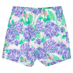 RUGGEDBUTTS Boys UPF50+ Stretch Swim Trunks - Purple Hydrangea Garden, 0-3m