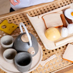 PlanToys® Wooden Classic Tea Set for Montessori Inspired Pretend Play | Social Interaction, Communication and Imaginative Role Play | Eco Friendly Wooden Tea Time Set for Creative Learning