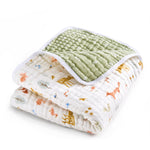 aden + anais Essentials Dream Blanket, Muslin Baby Blankets for Girls & Boys, Ideal Lightweight Newborn Nursery & Crib Blanket, Unisex Toddler & Infant Bedding, Shower & Registry Gift, Sage Woodland