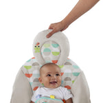 Bright Starts Baby Bouncer Soothing Vibrations Infant Seat - Taggies, Music, Removable -Toy Bar, 0-6 Months Up to 20 lbs (Happy Safari)