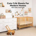 KeaBabies 2-Pack Organic Crib Sheets for Boys, Girls - 52x28 Fitted Crib Mattress Sheet Neutral, Breathable Jersey Cotton Cover for Baby Bed, Toddler Mattress, Soft & Cute Prints (Cameo)