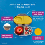 b.box Batman Snack Box - Leakproof 2 Compartment Snack Containers for Kids, Mini Bento Box for Kids & Toddlers, Lunch Containers, Dishwasher Safe, BPA Free, PFAS Free, Ages 4m+, 1.75 Cup Capacity