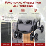 HONEY JOY Double Stroller, Foldable Lightweight Infant Twin with Tandem Seating, 5-Point Harness, Recline Seat, Storage Basket, Compact Baby Double Stroller Newborn and Toddler (Gray)