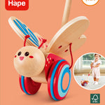 Award Winning Hape Butterfly Wooden Push and Pull Walking Toy, L: 6.3, W: 5.8, H: 22.2 inch, Red