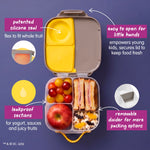b.box Batman Mini Lunch Box Kids | 4.25 Cup Leak Proof Bento Box for Kids Ages 3+ | 3 Compartment Snack Containers, School Lunch Container, Dishwasher Safe, BPA-Free, PFAS-Free