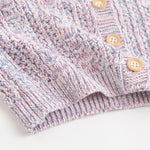 Curipeer Baby Girls Cable Knitted Cardigan Multicolored Toddler Girls Outfits Sweaters for Autumn and Spring 3T Pink-Purple
