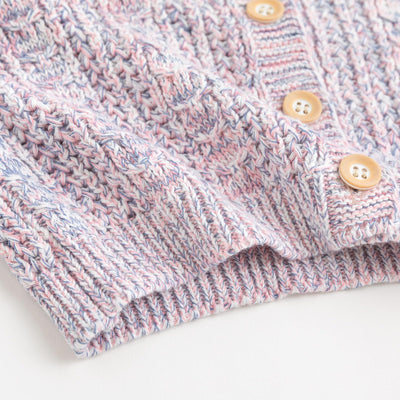Curipeer Baby Girls Cable Knitted Cardigan Multicolored Toddler Girls Outfits Sweaters for Autumn and Spring 3T Pink-Purple