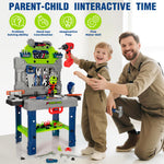 Kids Tool Bench Set with Electric Drill and Realistic Tools, Construction Workbench Playset Toy for Toddler 3-5, Easy Set up, Kids Boy Toys, Birthday Gifts for Boys Age 3 4 5 Year Old