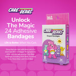 BioSwiss Care Bears Bandages, Unlock The Magic Care Bear Shaped Self Adhesive Bandage, Latex Free Sterile Wound Care, Fun First Aid Kit Supplies for Kids, 24 Count