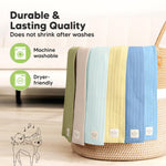 KeaBabies Organic Cotton Burp Cloths Baby Girl, Boy - 6-Pack Large Burping Clothes for Babies, Spit Up Rags, Super Soft & Absorbent Newborn Wash Towels, Gender Neutral, Non-Shrink (Stria, Daybreak)