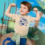 Garanimals Baby & Toddler Boy Beach Tees - Short Sleeve Tees - Kid's Casual Crew Neck - Size 12 Months - Beige, Blue, Bright Red, Beige - 4 Pack
