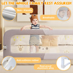 Abdtech Bed Guard Rail for Toddlers - 60 inches Lift Foldable Toddler Bed Rails for Kids - Safety Baby Bed Rail Guard with Reinforced - Great Fit for Kids Twin Double, Full Size, Queen, King Size Bed