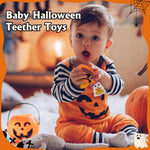 Baby Halloween Teething Toys, Soft Pumpkin & Ghost Textured Silicone Teether for 3-6 6-12 Months, BPA-Free Baby Halloween Teether Toys, Boo Basket Stuffers Sensory Gifts for Infant Boys & Girls
