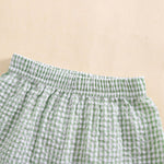 Kids Toddler Boys Girls Gingham Shorts Elastic Waist Plaid Loose Baggy Boxer Casual Summer Beach Bottoms (Green, 9-12 Months)