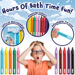Bluey Bath Crayons for Kids Toddlers, Water Colouring Set Bath Toys Washable Non Toxic Easy Grip, Kids Gifts
